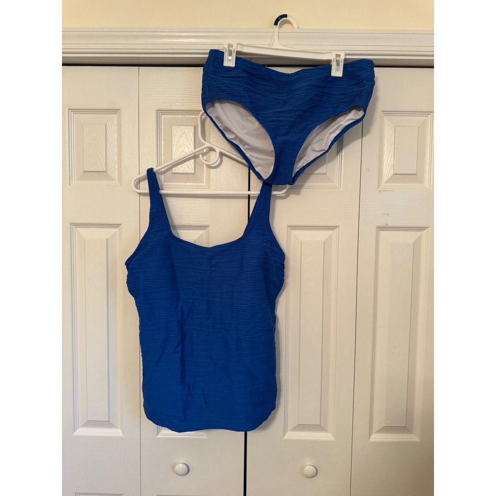 Lands End Tankini Top and Bottoms Royal Blue Size 16
